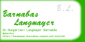 barnabas langmayer business card